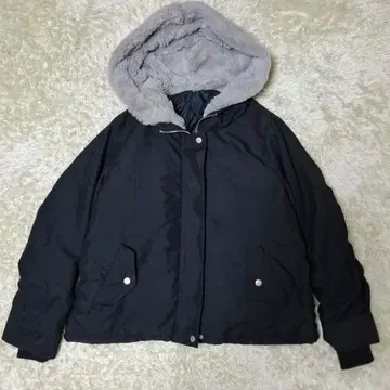 패딩 자켓 후드 부착 아우터 숏 기장 y2k 블랙 M