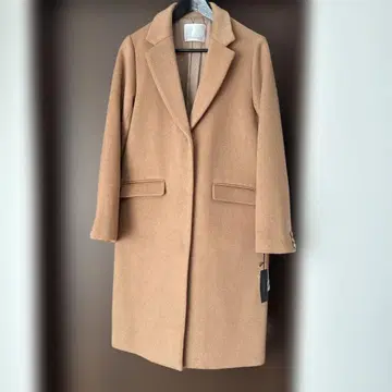 Andemiu 베이지 롱 체스터 코트