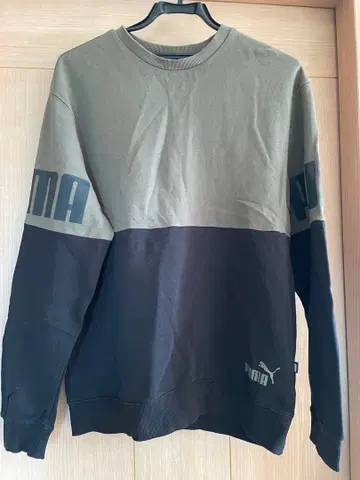 PUMA 컬러 분할 맨투맨 롱T