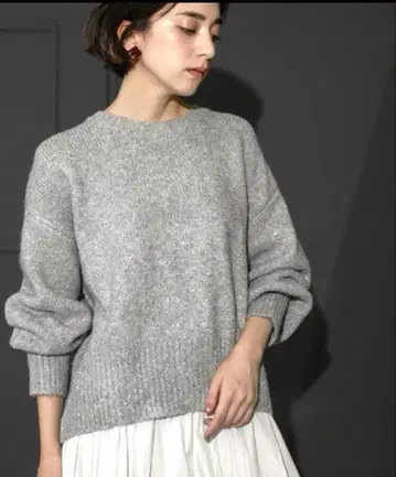 오페이크 도트 클립 스팽글 라메 미들 게이지 니트