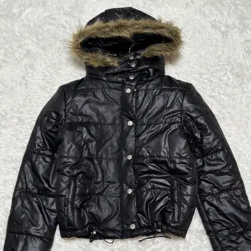 [ 컨디션 최상 ] 아카이브 다운 자켓 블랙 후드 부착 광택감 M