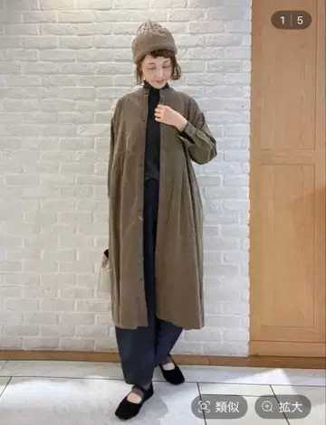 studio clip 코듀로이 셔츠 원피스 도트 무늬 스튜디오 클립