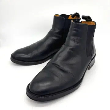 에네스베 사이드 고어 부츠 첼시 부츠 블랙 가죽 25.5cm