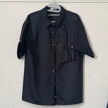 엑시즈팜 자카드 절개 셔츠