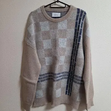 STUDIOUS 체크 무늬 크루넥 스웨터