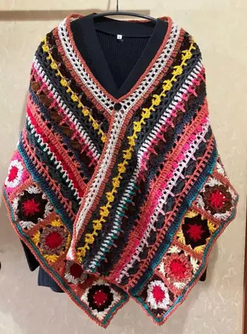 보헤미안 스타일 크로셰 뜨개질 스톨