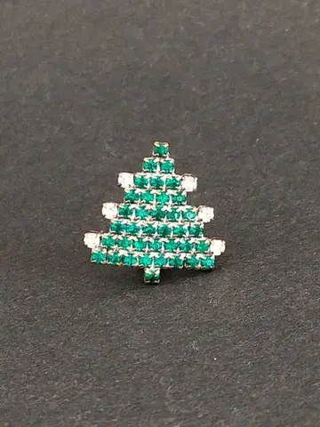체코 유리 작은 트리 브로치