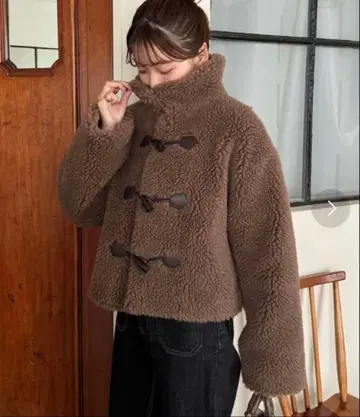 interfactory 라메 보아 스탠드 자켓