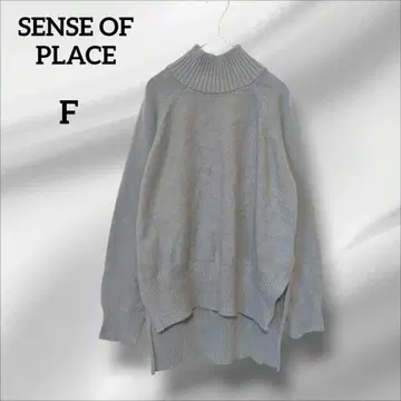 센스 오브 플레이스 긴팔 니트 터틀넥 모스 그레이 F