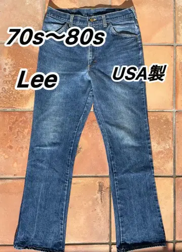 70s~80s USA제 Lee 플레어 데님 다크 네이비 히게