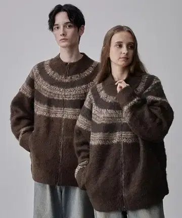 [ CLEL ] 노르딕 디자인 자카드 드라이버 니트