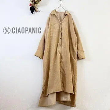 차오패닉 코듀로이 긴팔 셔츠 원피스 베이지