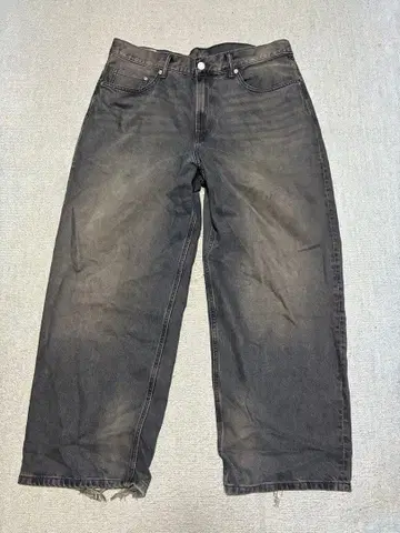 H&M 배기 데님 다크 블루 허리 36