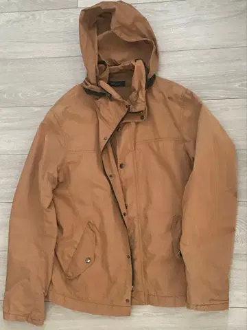 브라운 점퍼/블루종 후드 부착