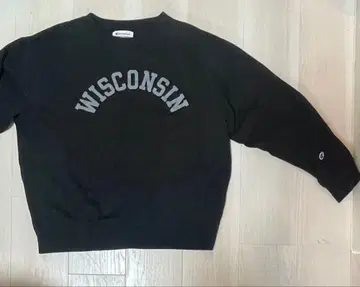 Champion WISCONSIN 블랙 맨투맨 M