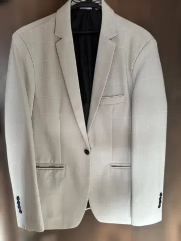 새상품급 2XL 화이트 계열 윈도페인 패턴 테일러드 자켓