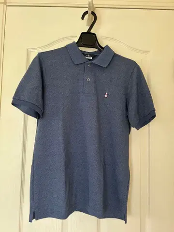 블루 계열 피케 셔츠 로고 자수 포함 먼싱웨어 남성용