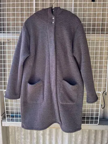 eur3 후드 부착 그레이 롱 코트 아우터 13호 LL 빅 사이즈