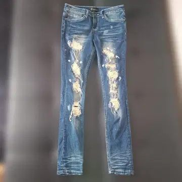 데미지 스키니 데님 야리라피