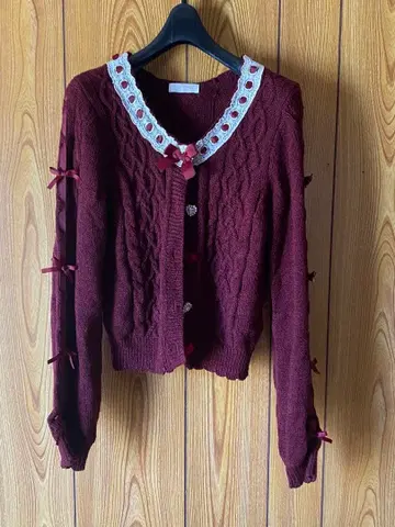 리즈리사 가디건 빨간색