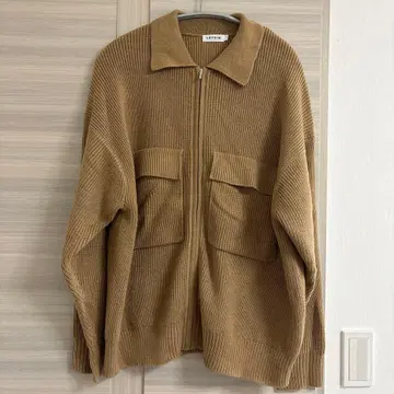 LEPSIM 베이지 집업 가디건