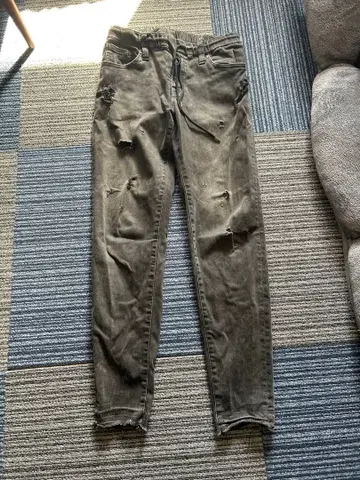 BIGJOHN 데미지 블랙 데님 S