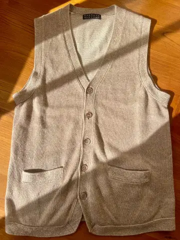 [ 새상품급 ] 바니스뉴욕 린넨코튼 니트 베스트 S 베이지