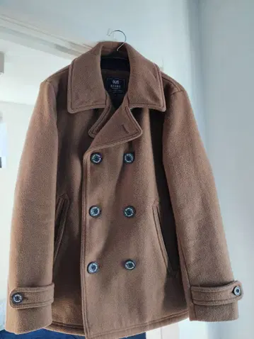 BEAMS HEART 멜톤 울 피코트 브라운 M 사이즈