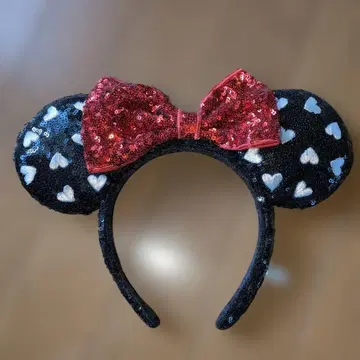 디즈니 하트형 스팽글 머리띠