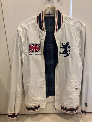 ADmiral 화이트 자켓 영국 국기 자수