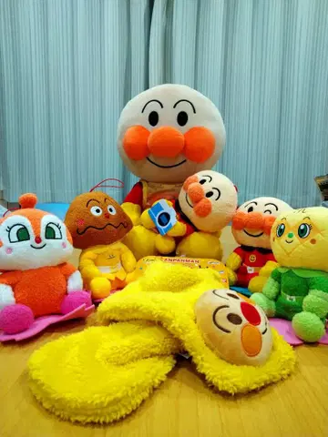 호빵맨 7개 세트 복슬복슬 머플러 봉제 인형