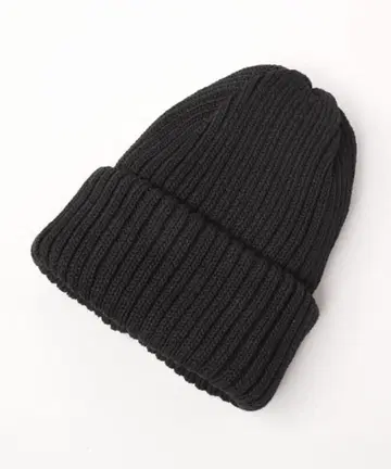 카시라 CA4LA 리브 니트 모자 블랙