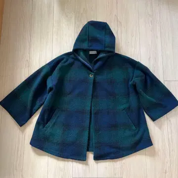 [곧 가격 인상] 코트 골든 베어 체크 무늬 후드 부착 자켓