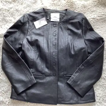 MNG 천연 가죽 블랙 자켓 EUR L