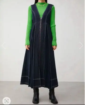 플리츠 스위칭 점퍼 스커트