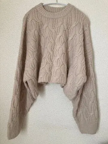 셀렉 모카 케이블 니트 스웨터 오버 사이즈