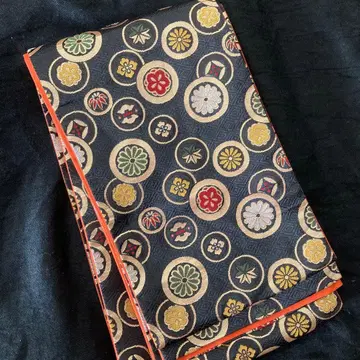 금채 길상 문양 블랙 베이스 리버서블 반폭 오비