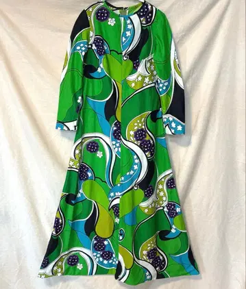 70년대 롱 드레스 원피스 사이키델릭 컬러