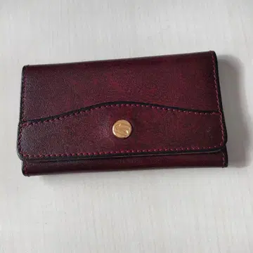 미사용 새상품 골드 파일 6연 키케이스 천연 가죽