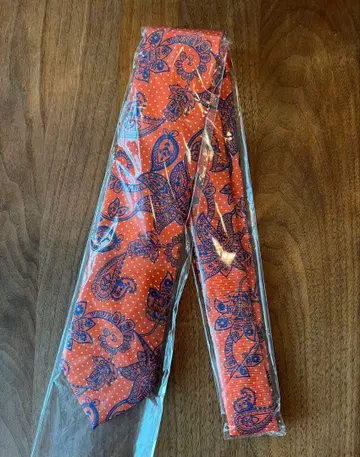 [ 새상품 ] 오렌지 페이즐리 무늬 넥타이