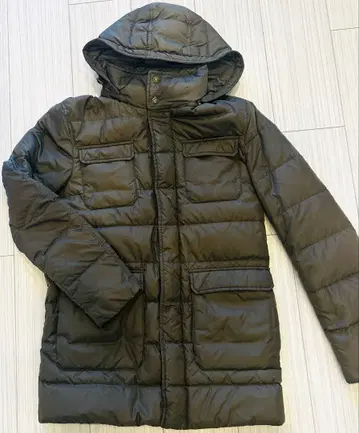 HERNO 헬노 다크 그린 후드 부착 다운 자켓