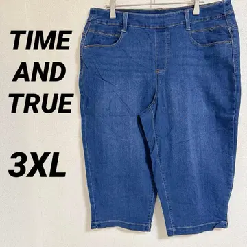 TIME AND TRUE [ 3XL ] 데님 카프리 팬츠 데님 블루 하의