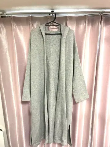 GU 후드 부착 롱 가디건 가디건 가운