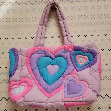ERL 하트 무늬 퀼팅 토트백