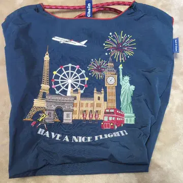 JAL 폴&체인 에코백 관광 명소 자수