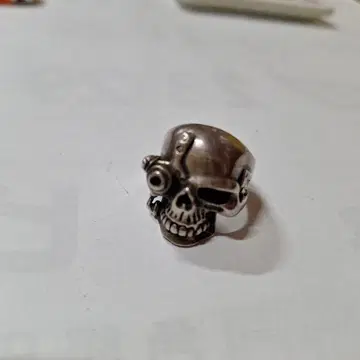 실버 스컬 반지 사이보그 디자인 925