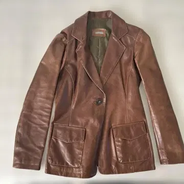 바닐라 바니티 브라운 가죽 블레이저