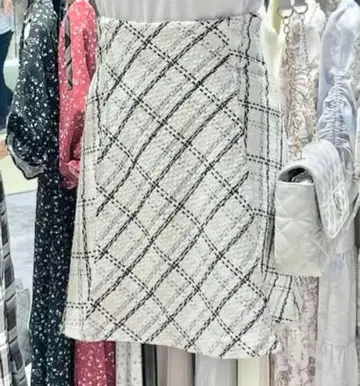 AnMILLE 안미르 트위드 하이웨스트 SK 화이트