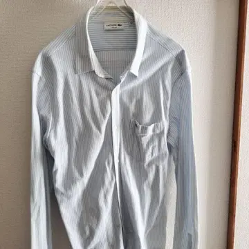 LACOSTE 스트라이프 긴팔 셔츠 라이트 블루