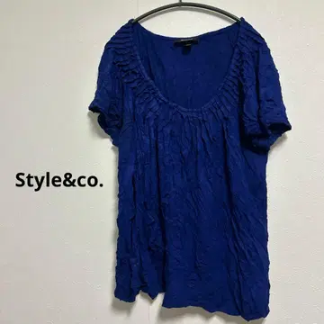Style&co. 파란색 T셔츠 1X 반팔 블루